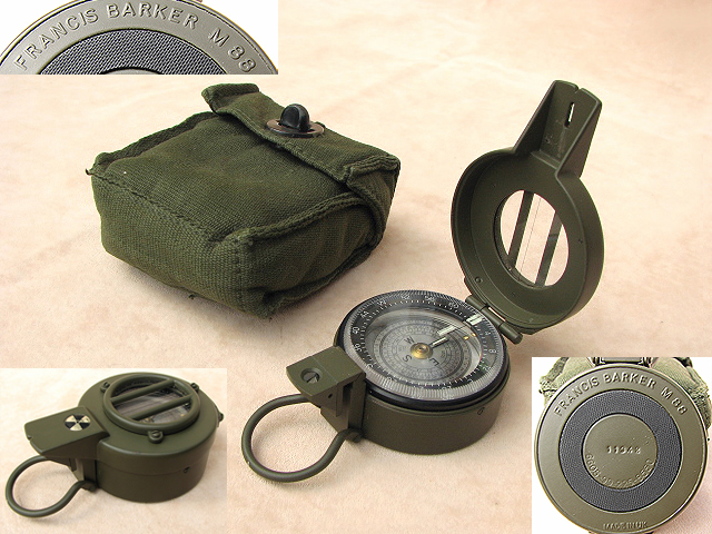 Francis Barker M88 prismatic compass with pattern 58 canvas pouchFrancis Barker M88 prismatic compass with pattern 58 canvas pouch